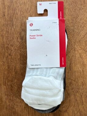 Lululemon power stride socks 3 pack White/Heather gray/Black